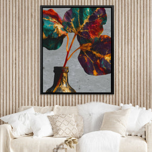 Gilded Foliage Fading canvas wall art, room view