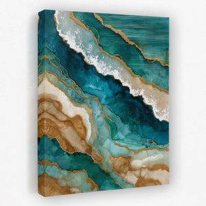 Gilded Tidal Memory - Luxury Wall Art