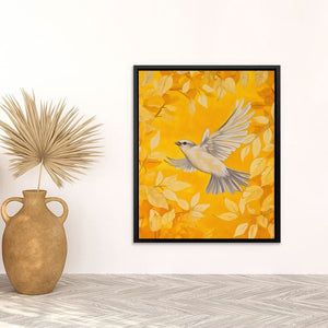 Gilded Wings - Wall Art in Black Frame