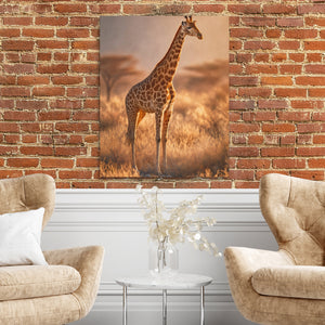 Giraffe Dawn Solitude — Giraffe Dawn Solitude Two Chairs and Brick Wall 330