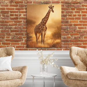 Giraffe Golden Savanna — Giraffe Golden Savanna Two Chairs and Brick Wall 332