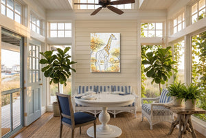 Giraffe Golden Sunrise โ giraffe golden sunrise sunroom with furniture 1port flush print