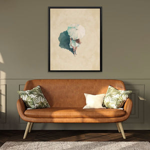 Girl on the Beach - Beige Feminine Canvas Print