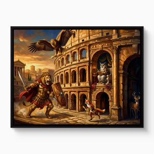 Gladiator's Golden Arena โ gladiator's golden arena white studio framed black