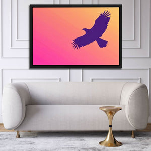 Glide Through the Sunset - Pink and Purple Wall Art in Black Frame