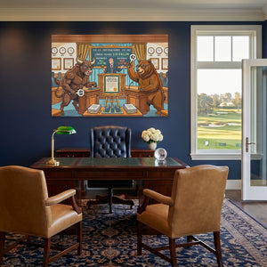 Global Infrastructure canvas wall art, room view