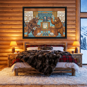 Global Infrastructure canvas wall art, room view
