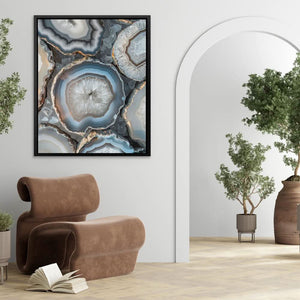 Glow of White Crystal - Geode Canvas Print