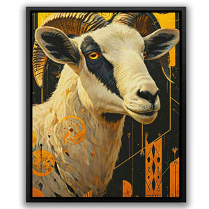 Goat of Mischief - Wall Art in Black Frame