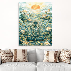 Goddess Flowing Water โ goddess flowing water sq white groovy couch close 1port flush print