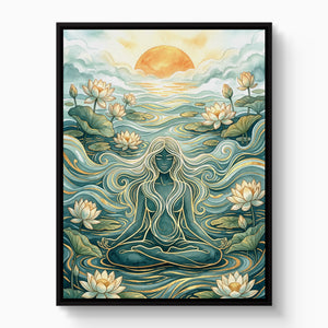 Goddess Flowing Water โ goddess flowing water white studio framed black