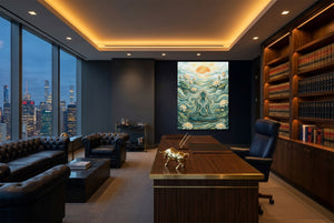 Goddess Flowing Water โ goddess flowing water office with city view 4 1port flush print