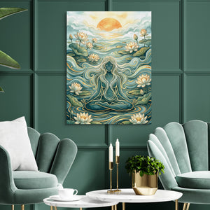 Goddess Flowing Water โ goddess flowing water sq green luxury rom 1port flush print