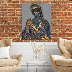 Goddess Gold Veiled — Goddess Gold Veiled Two Chairs and Brick Wall 336