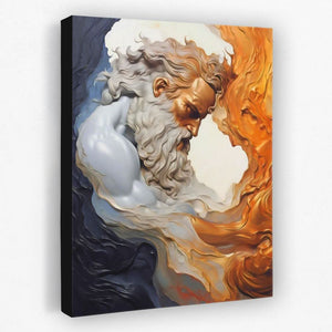 Godly Power - Black Gold and White Canvas Wall Art