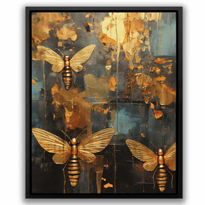 Gold Bee Hive - Large Abstract Canvas Print