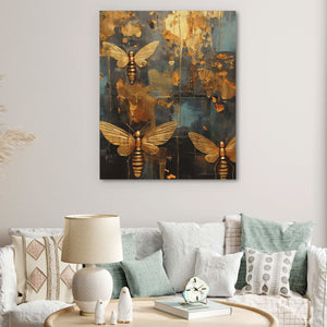 Gold Bee Hive - Black and Gold Wall Art