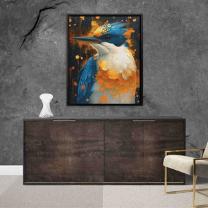 Gold Blue Bird - Large Canvas Print