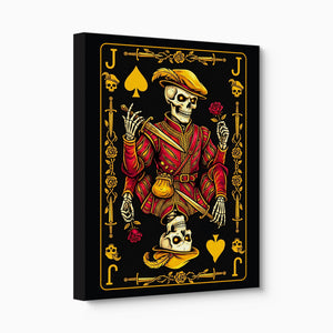 Gold Bones Jack of Spades Card โ gold bones jack of spades card angled flush print