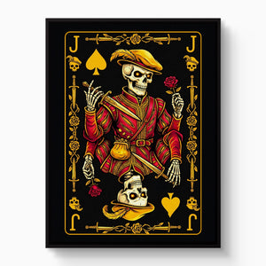 Gold Bones Jack of Spades Card โ gold bones jack of spades card white studio framed black