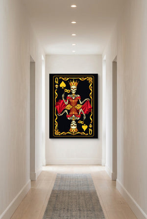 Gold Bones Queen of Spades Card โ gold bones queen of spades card p long hallway with carpet 1port flush print