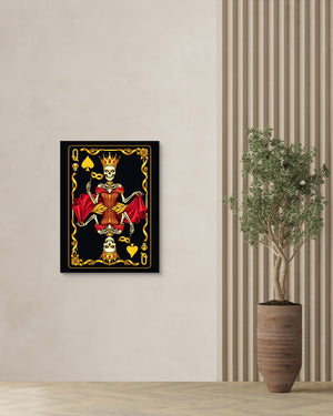 Gold Bones Queen of Spades Card โ gold bones queen of spades card psd plant wall right 1port flush print