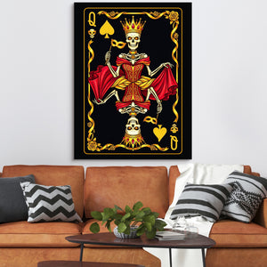 Gold Bones Queen of Spades Card โ gold bones queen of spades card sq orange couch 1port flush print