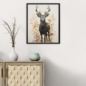 Gold Buck - Wall Art in Black Frame