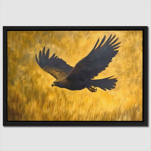 Gold Eagle Paradise - Brown Canvas Wall Art