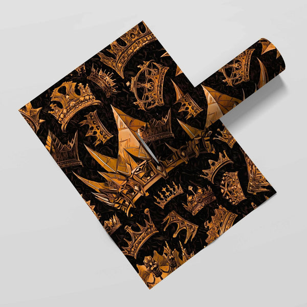 Gold Gothic Crowns Semi-gloss Print in a room