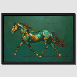 Gold Hooves - Green Country and Farm Canvas Print