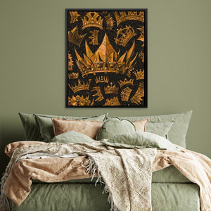 Gold King Crowns - Large Canvas Print