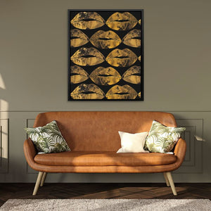 Gold Kisses in the Air - Framed Wall Art