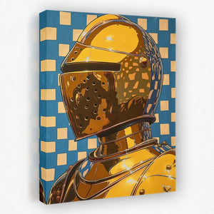 Gold Knight - Checkered Canvas Wall Art