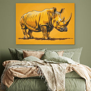 Gold Rhino Glory - Black and Gold Wall Art