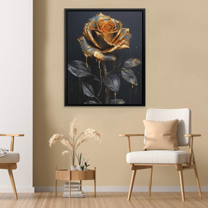 Gold Rose Budding - Luxury Wall Art