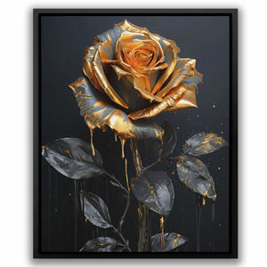 Gold Rose Budding - Large Canvas Print