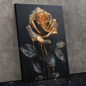 Gold Rose Budding - Flowers Art for Bathroom