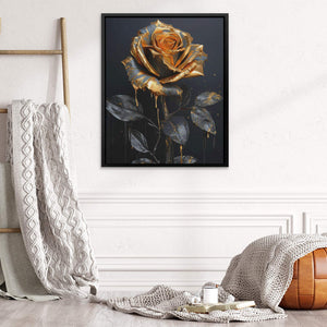 Gold Rose Budding - Luxury Wall Art