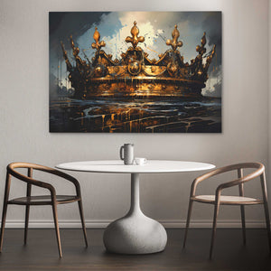 Gold Sovereign - Black Canvas Wall Art