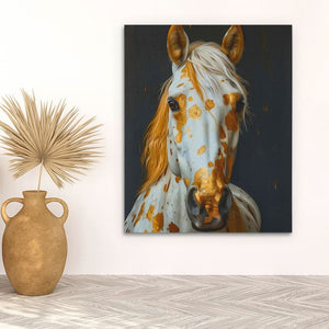 Gold Spotted Horse - Canvas Wall Art
