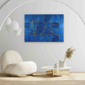 Gold Strands - Pattern Wall Art in Black Frame
