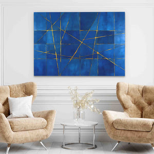 Gold Strands - Large Abstract Canvas Print