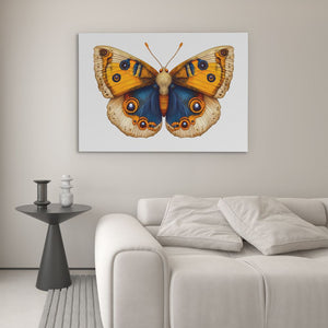 Golden and Blue Butterfly - Luxury Wall Art