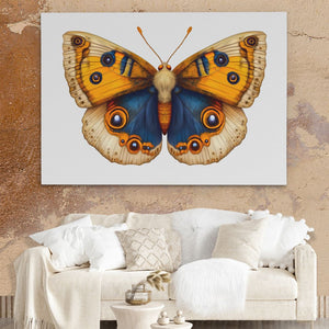 Golden and Blue Butterfly - Luxury Wall Art