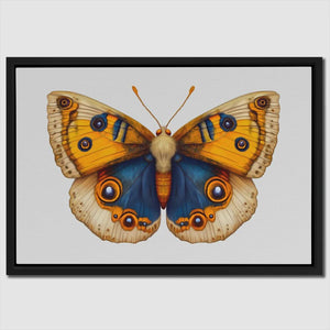 Golden and Blue Butterfly - Butterfly Art for Bedroom