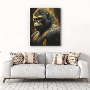 Golden Ape - Black Ape Canvas Print