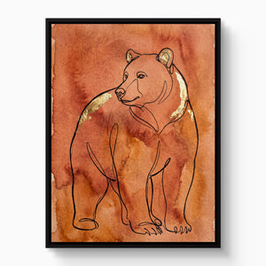Golden Bear Calm โ golden bear calm white studio framed black