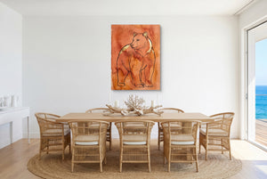Golden Bear Calm โ golden bear calm small dining room with ocean view 1port flush print