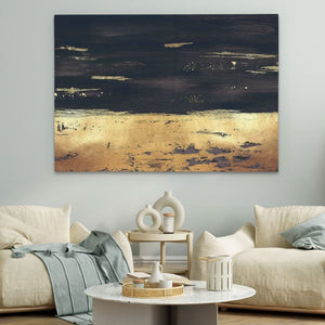 Golden Black Trim - Large Abstract Canvas Print